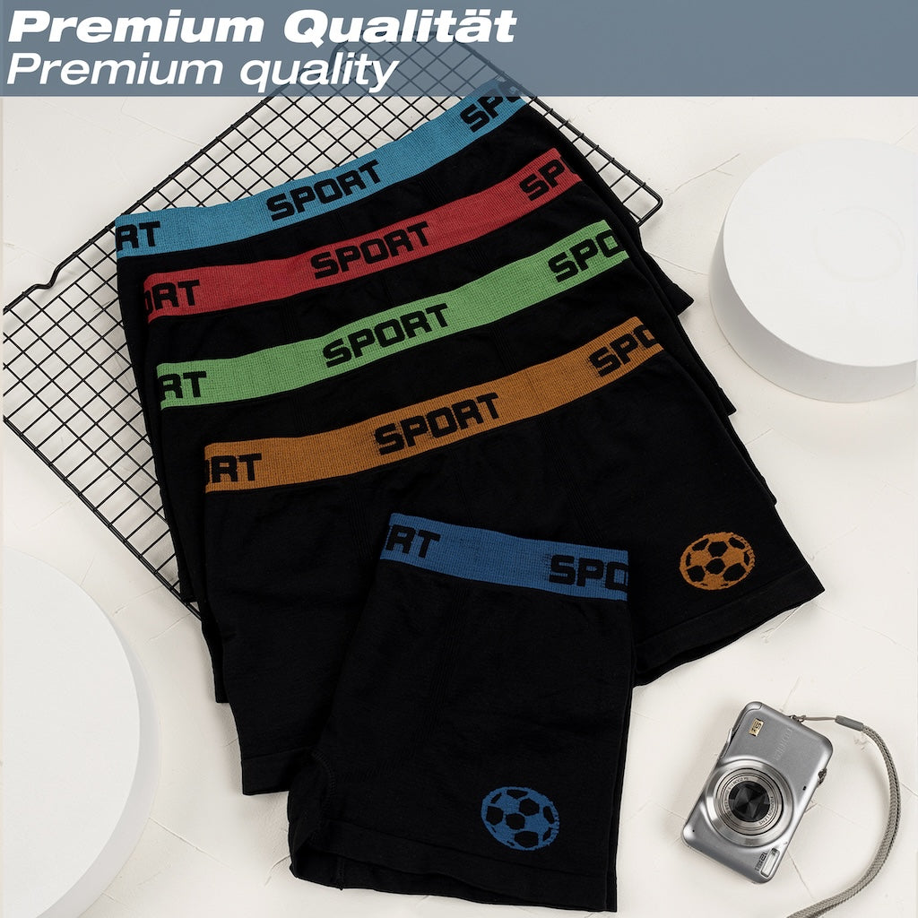 10er Set Jungen Boxershorts - Fussball - Bunt