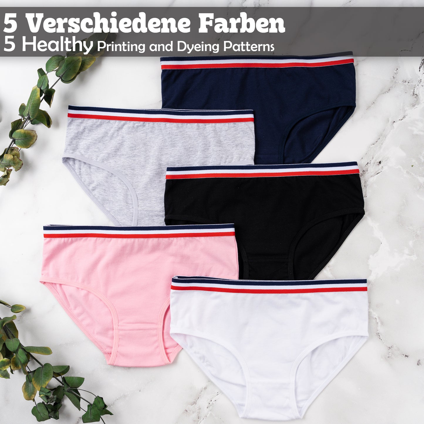 10er Set Mädchen Slips - Streifen - Bunt
