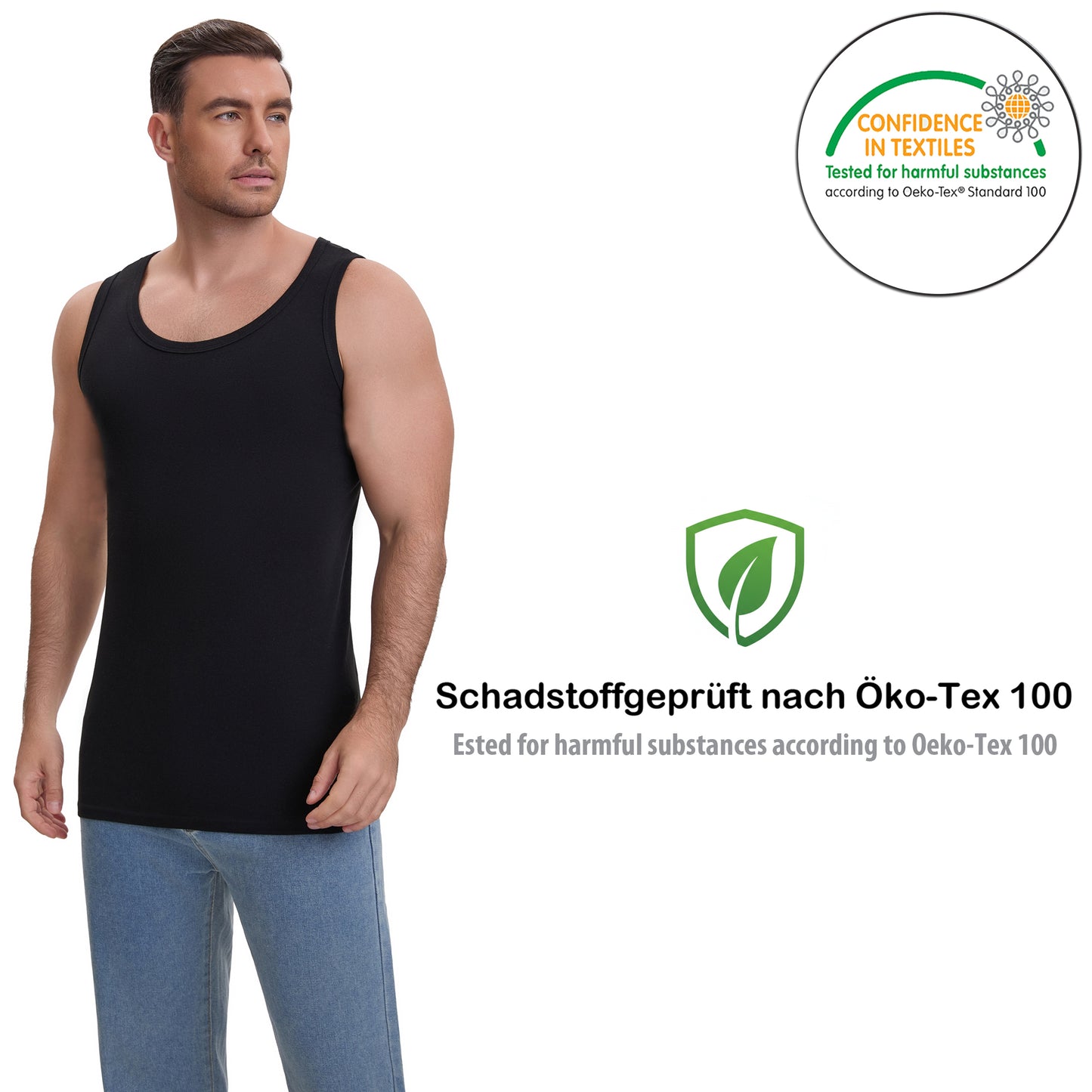 4er Set Unterhemden Feinripp extralong - Basics - Bunt