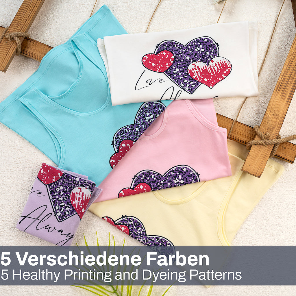 5 Mädchen Unterhemden Baumwolle - Herz