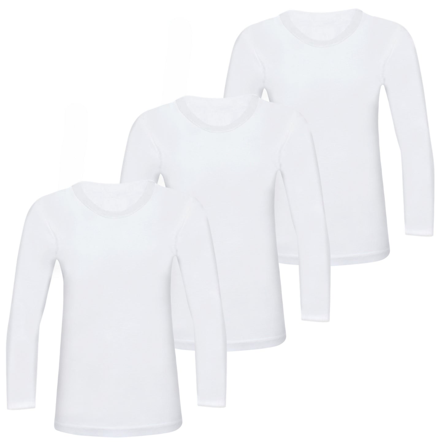 5er Pack Kinder Langarmshirt Unterhemden Uni