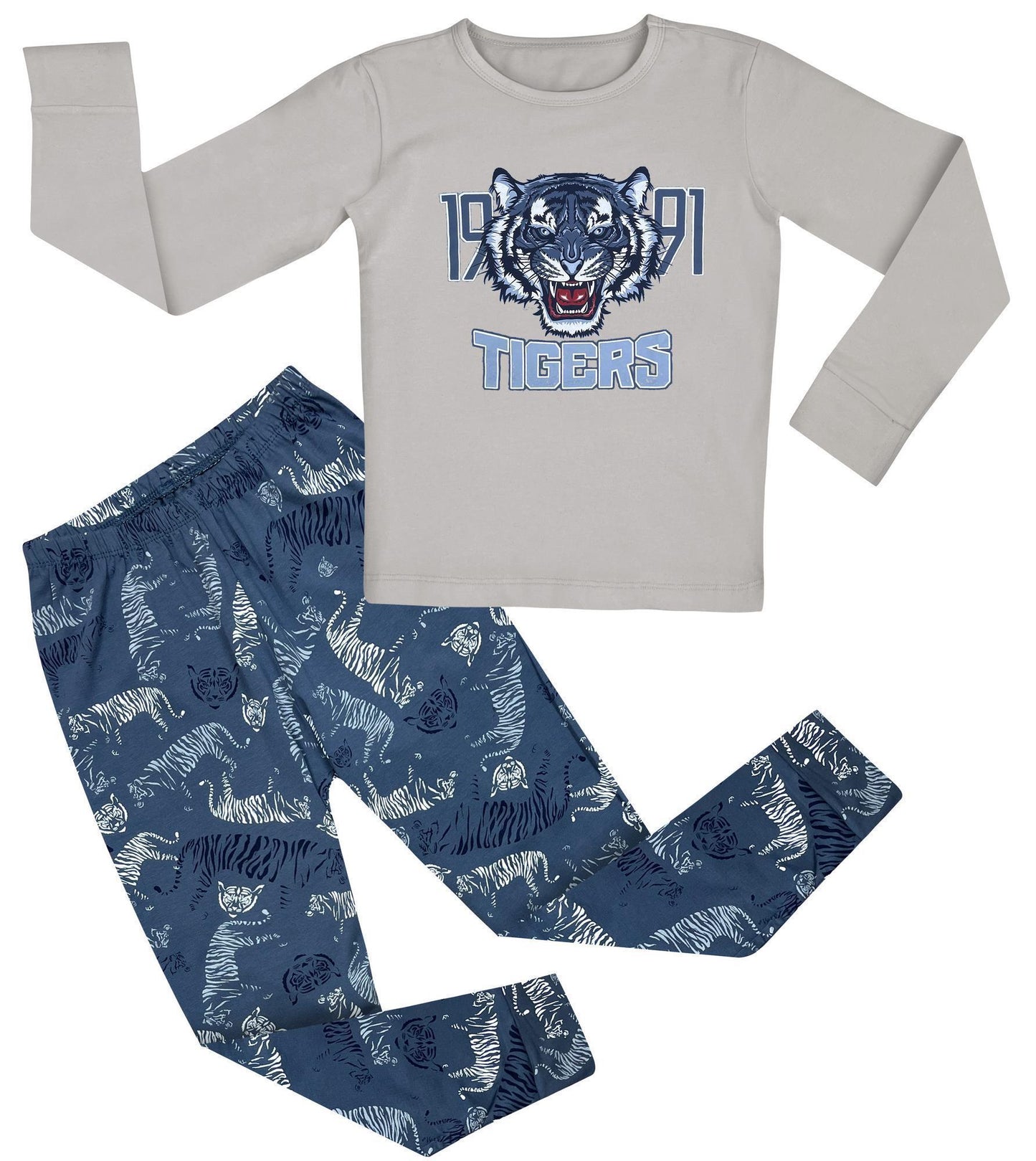 Jungen Schlafanzug zweiteilig Langarm - Tiger - Mehrfarbig
