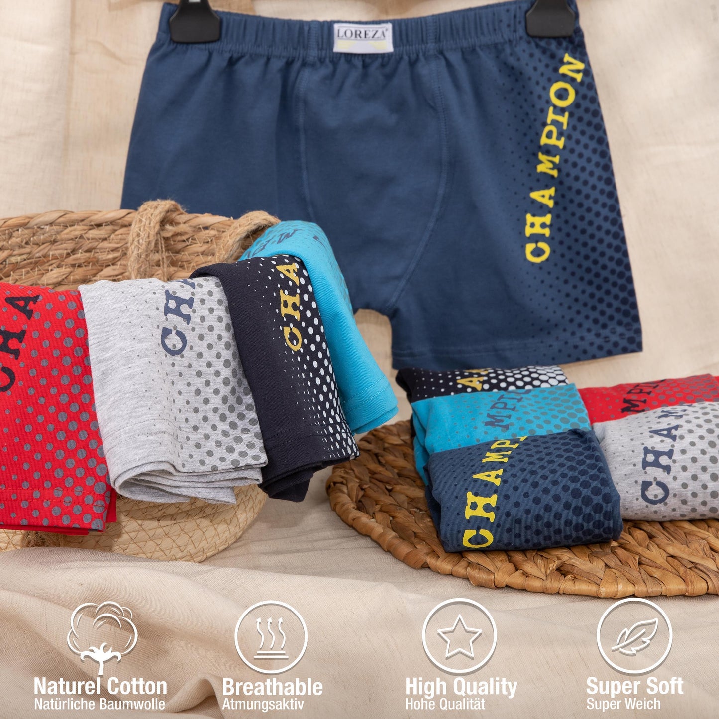 10er Set Jungen Boxershorts - Champion- Bunt