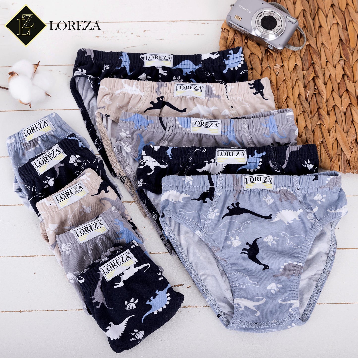 10er Set Jungen Slips - Dinosaurier- Bunt