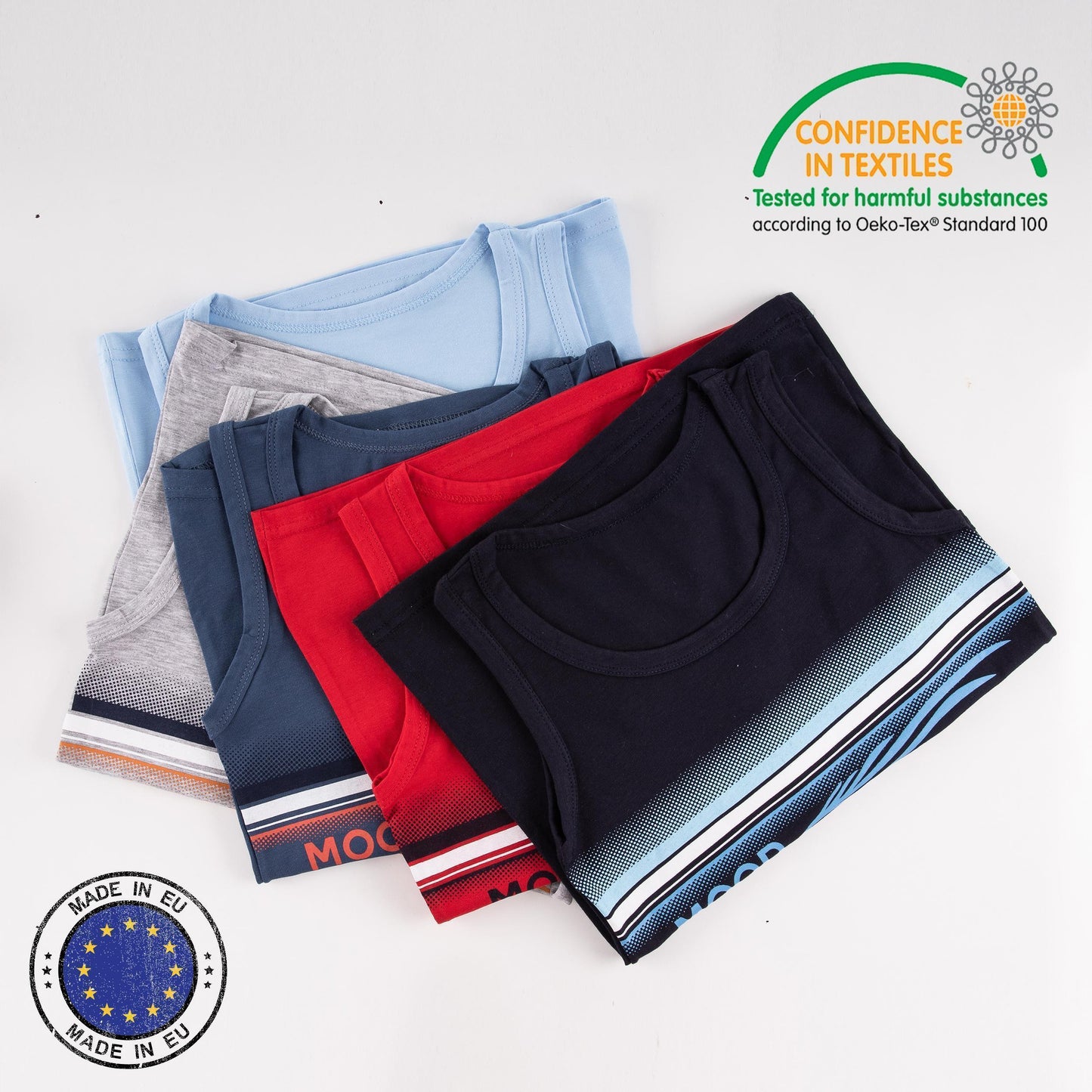 5er Set Jungen Unterhemden - Mood - Bunt