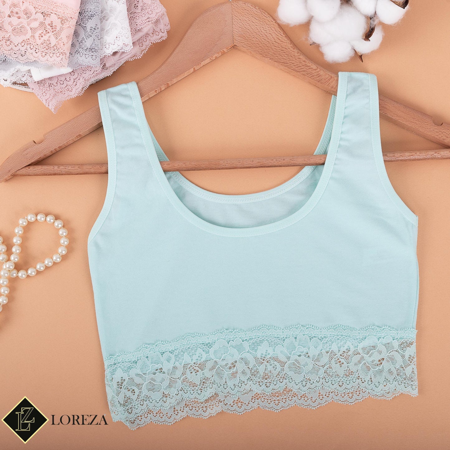 5er Set Mädchen Bustier BH - Spitze - Bunt
