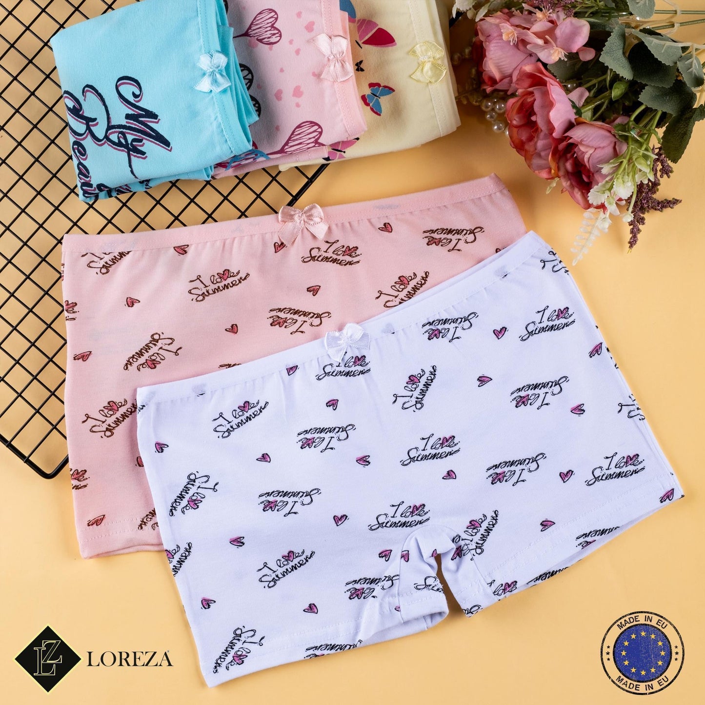 10er Set Mädchen Pantys - Herz - Bunt