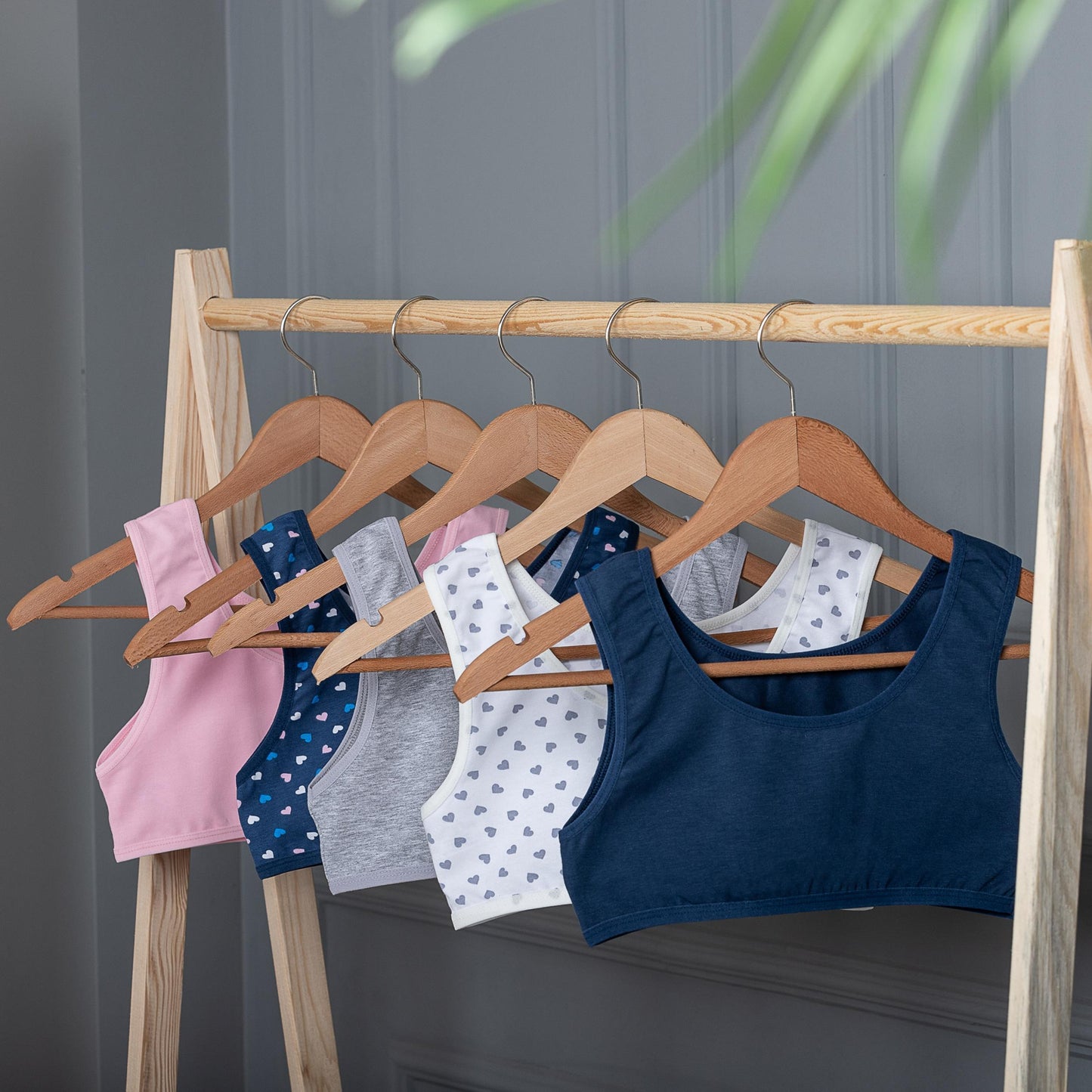 5er Set Mädchen Bustier BH - Herz - Bunt