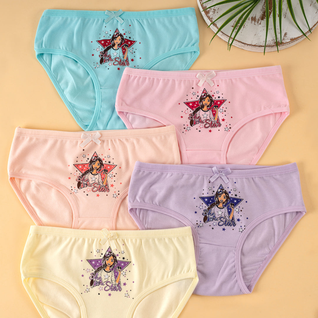 10er Set Mädchen Slips - Sterne - Bunt