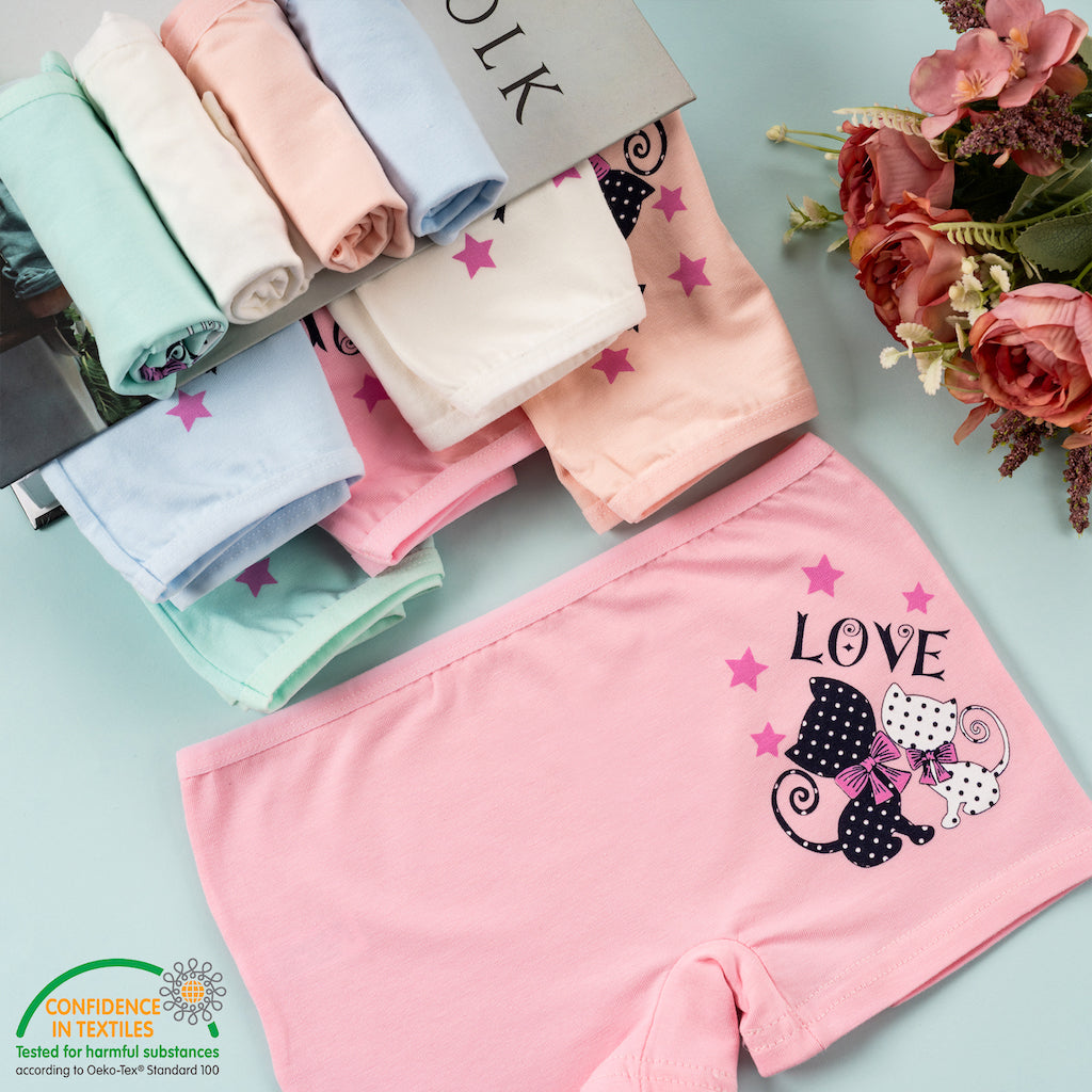10er Set Mädchen Pantys - Katze - Mehrfarbig