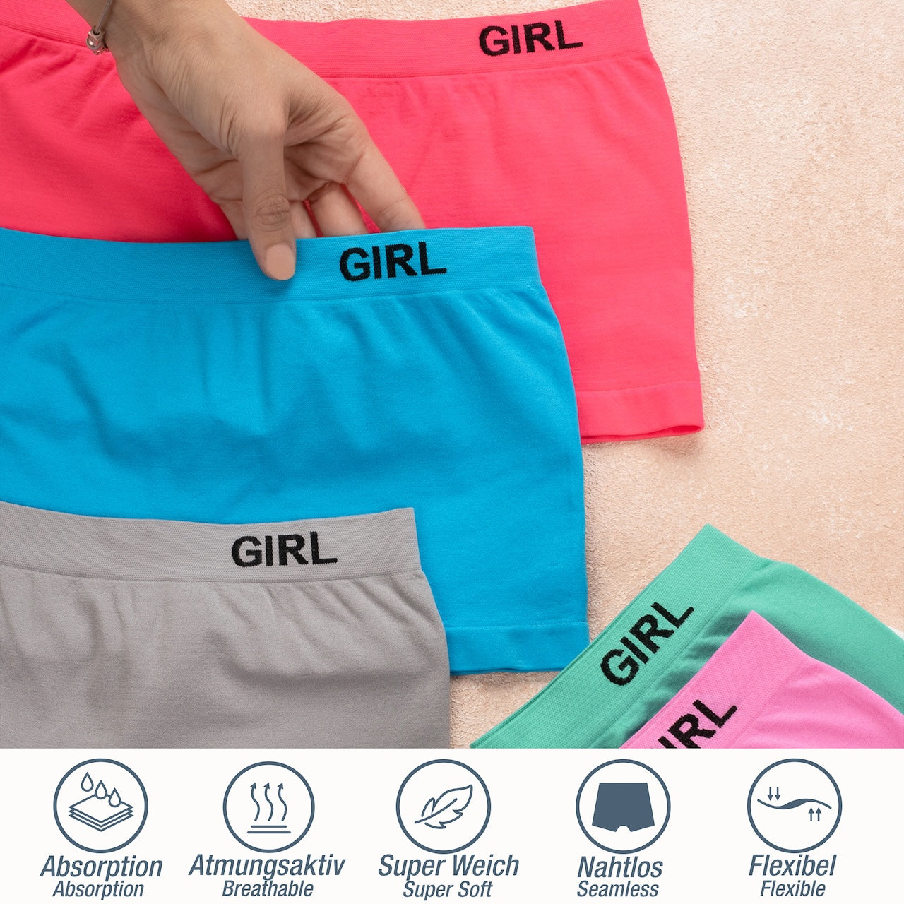 10er Set Mädchen Pantys Boxershorts - Basics