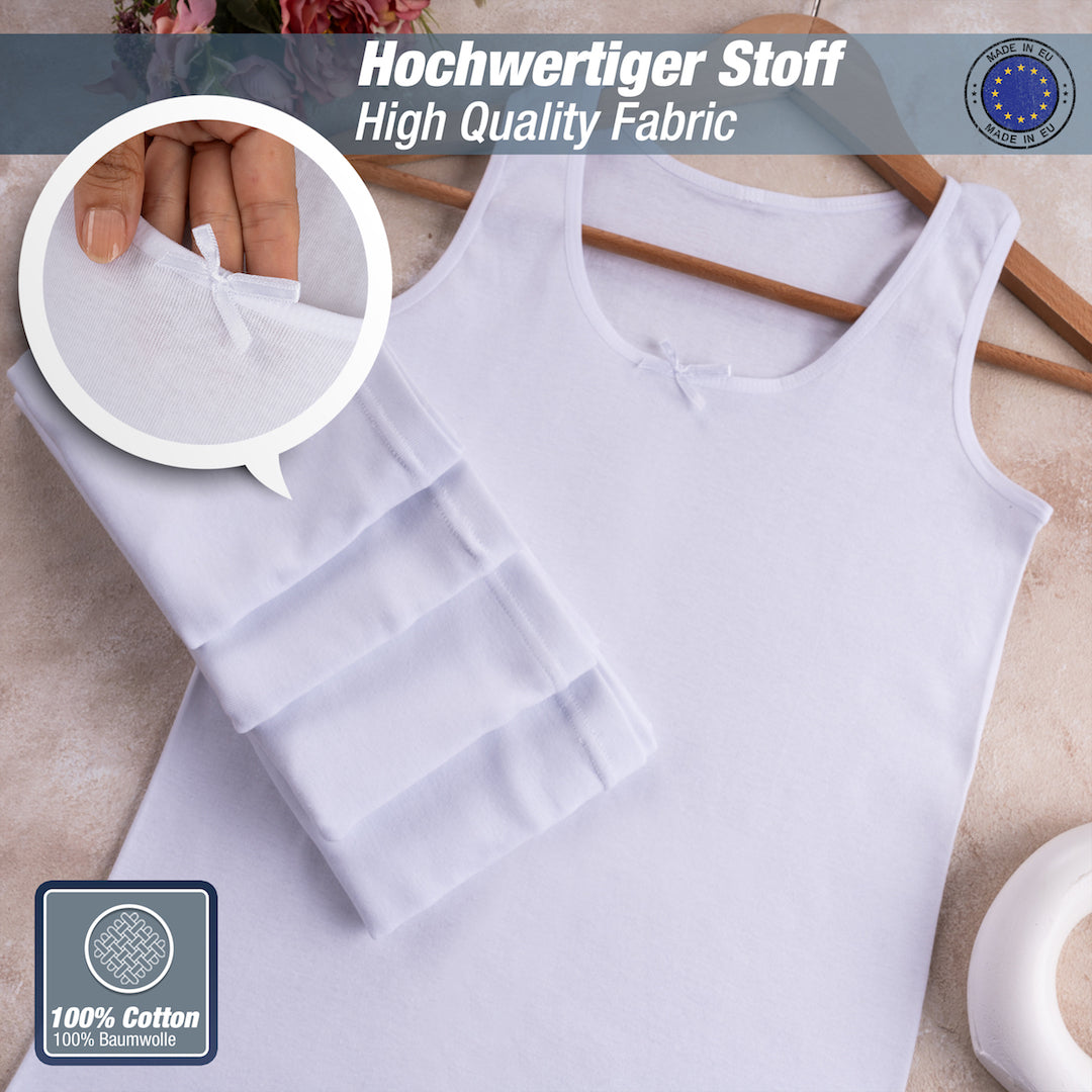 5 Mädchen Unterhemden Unterwäsche 100% Baumwolle