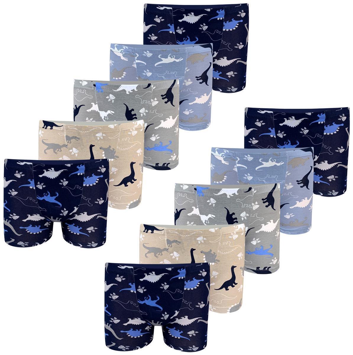10er Set Jungen Boxershorts - Dinosaurier- Bunt