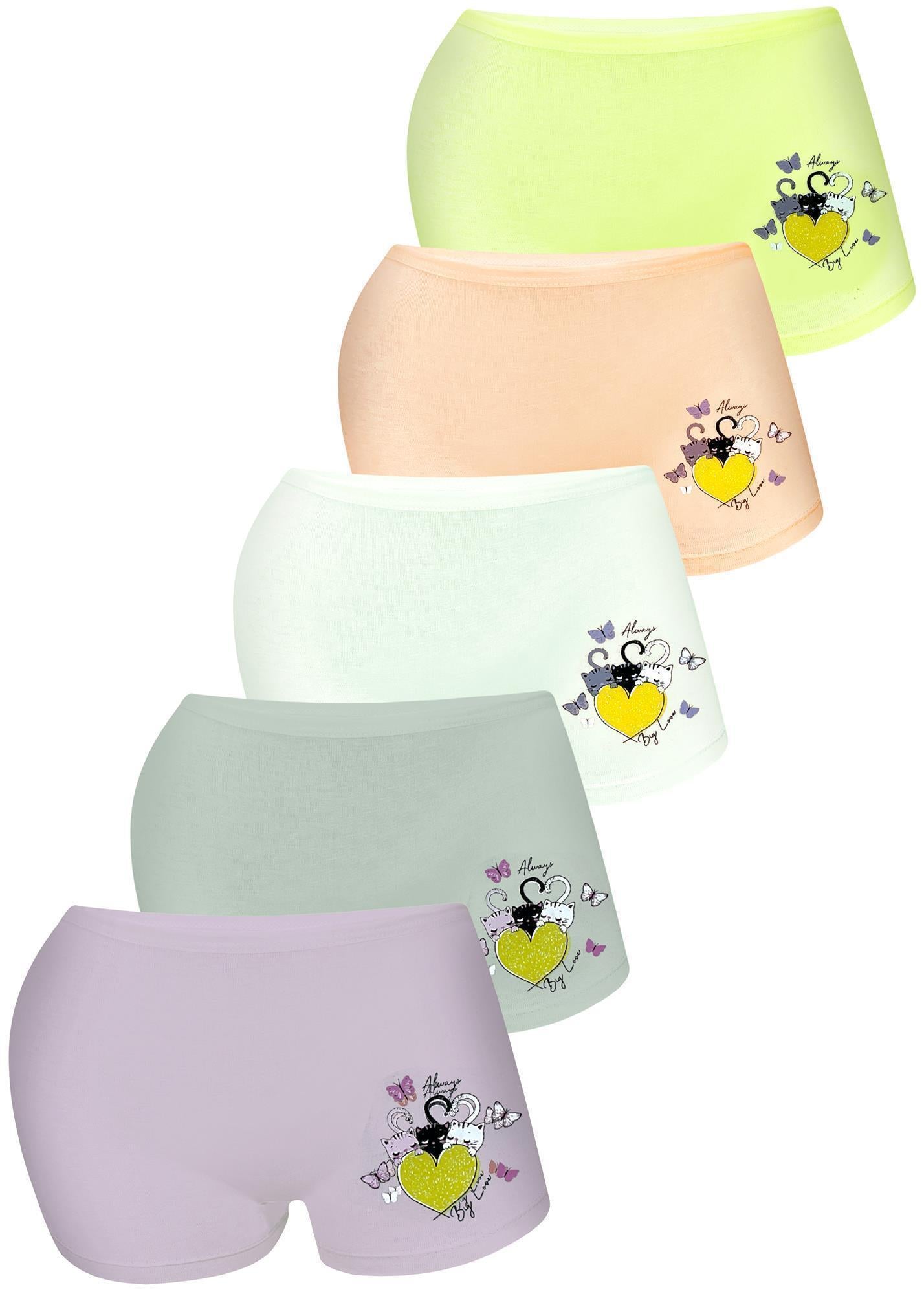 5er Set Mädchen Pantys - Katzen - Bunt