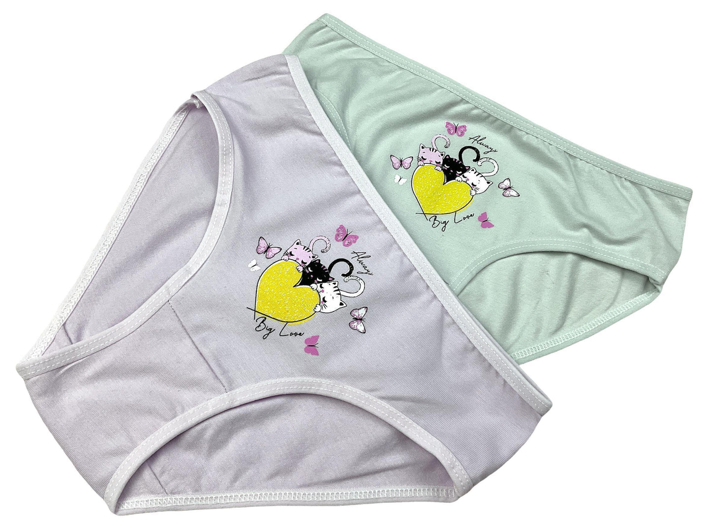 10er Set Mädchen Slips - Katzen - Bunt