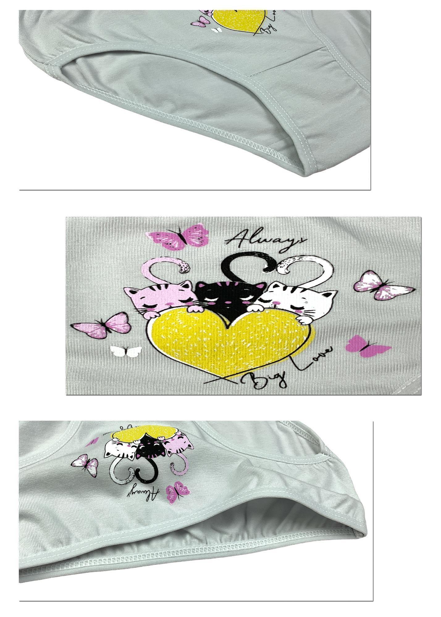10er Set Mädchen Slips - Katzen - Bunt