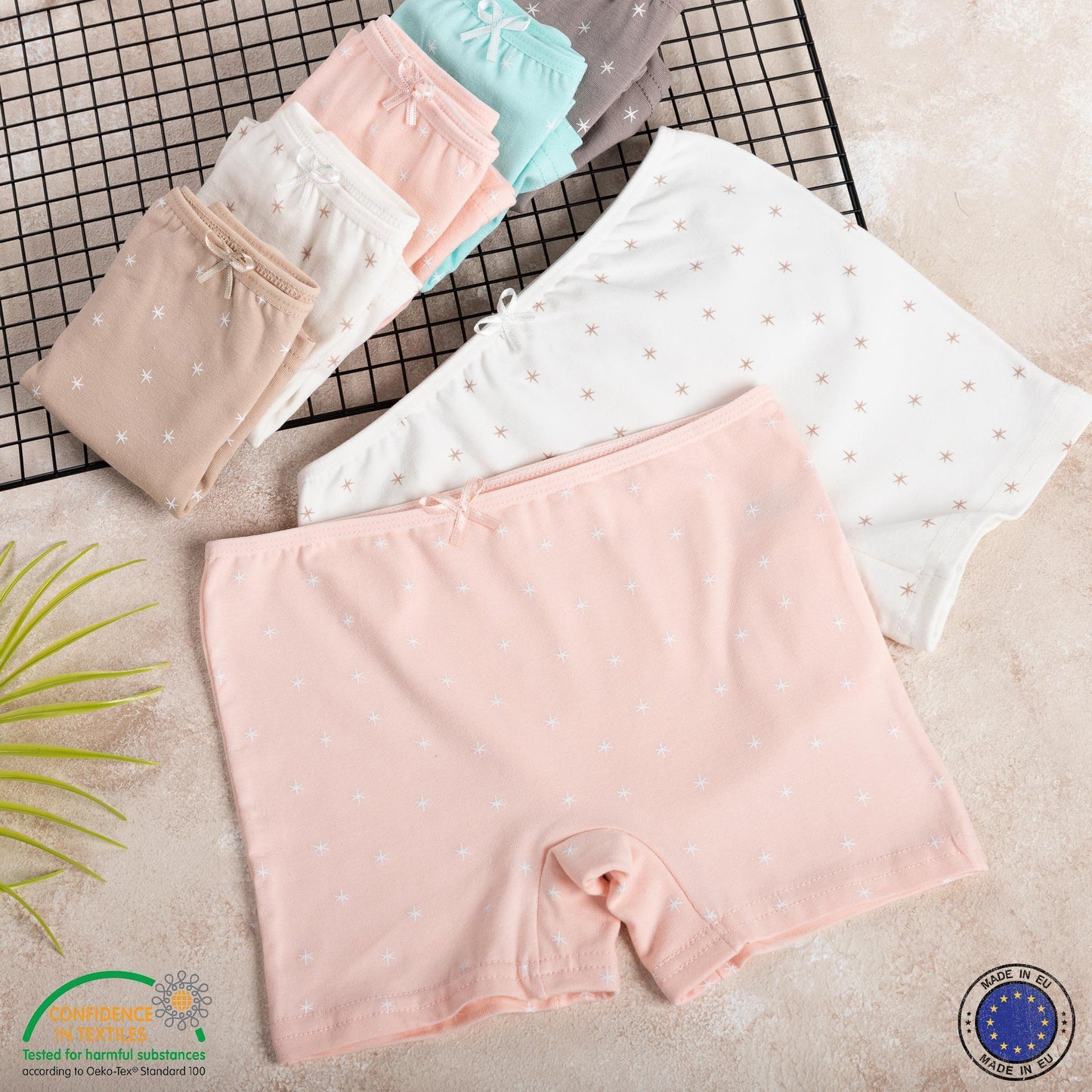 10er Set Mädchen Pantys - Sterne - Bunt