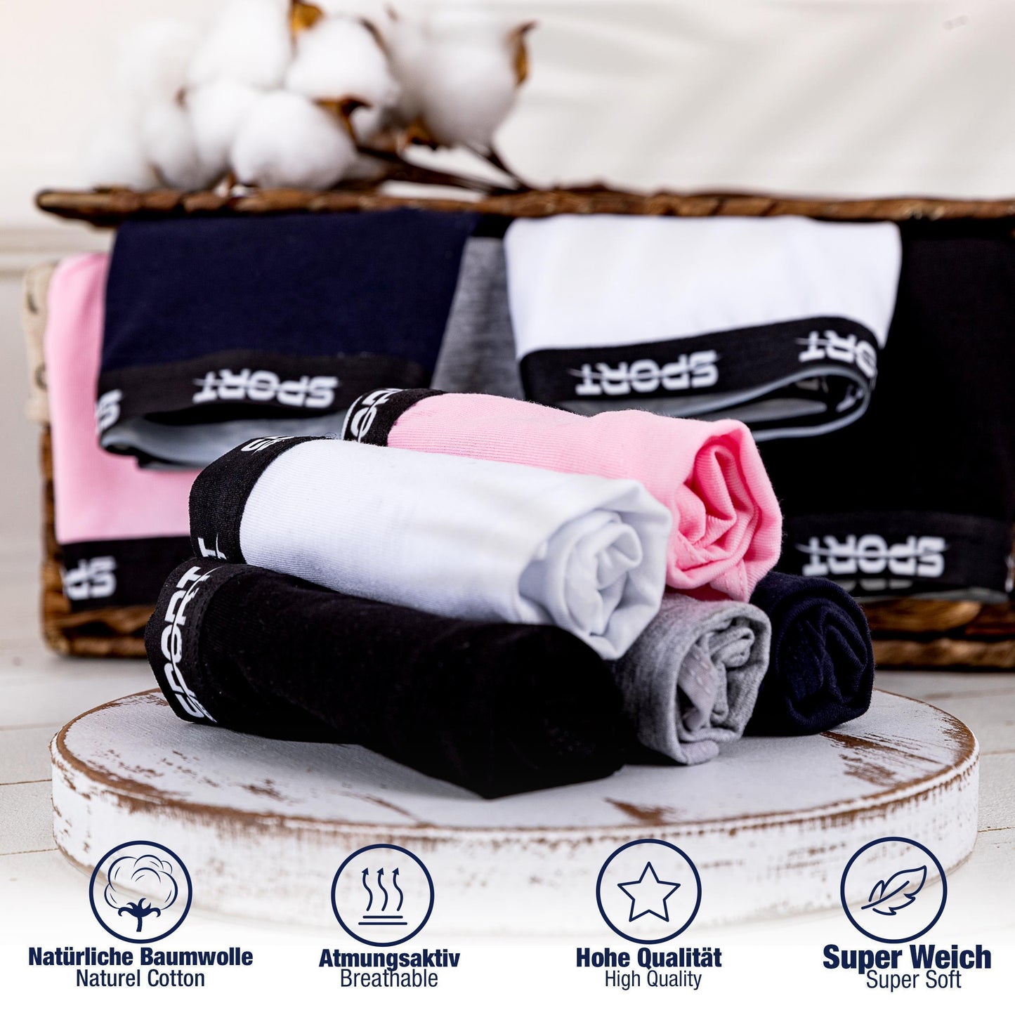 10er Set Mädchen Slips - Sport - Bunt