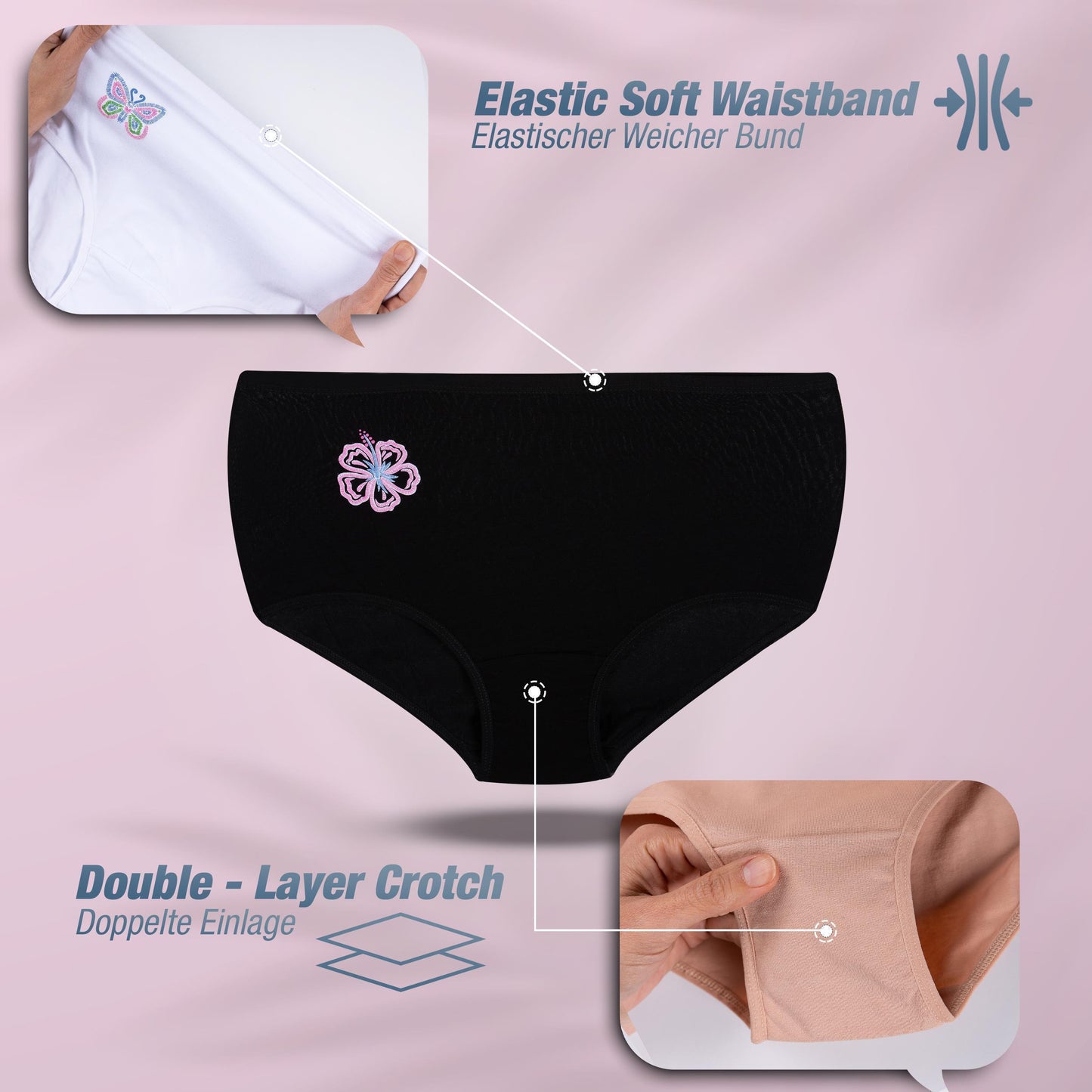4 Damen Taillenslips aus Baumwolle 2XL-7XL