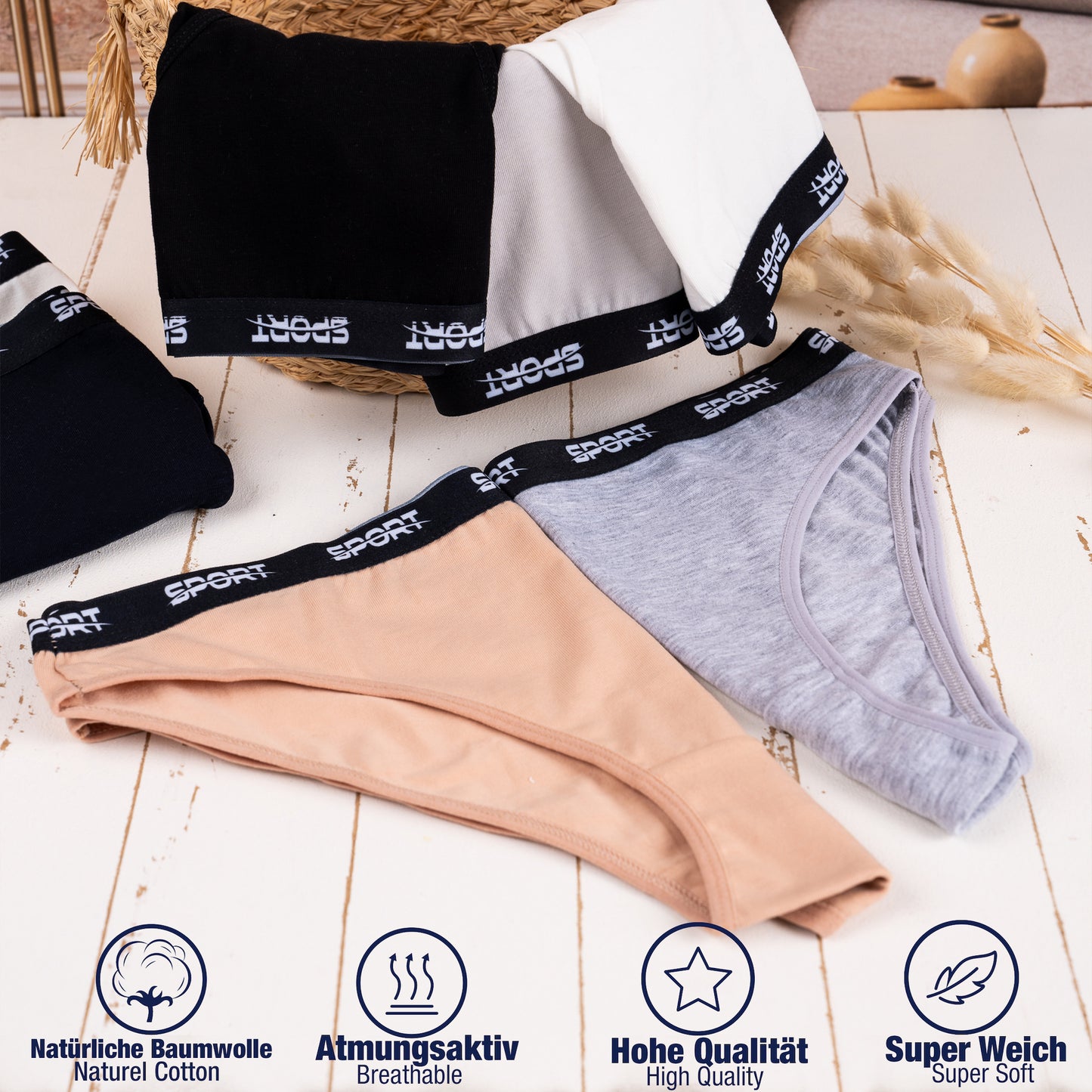 7er Set Slips - Sport - Bunt