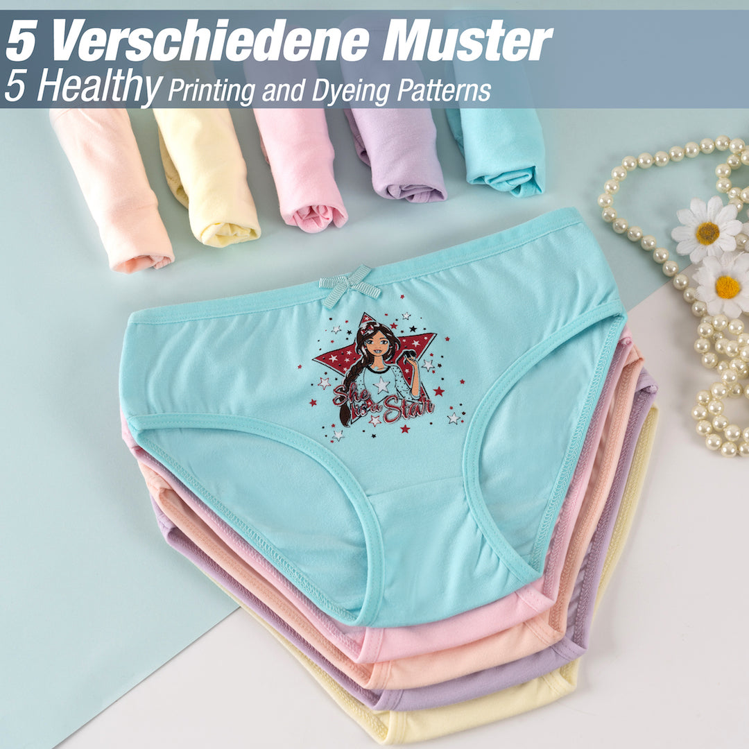 10er Set Mädchen Slips - Sterne - Bunt