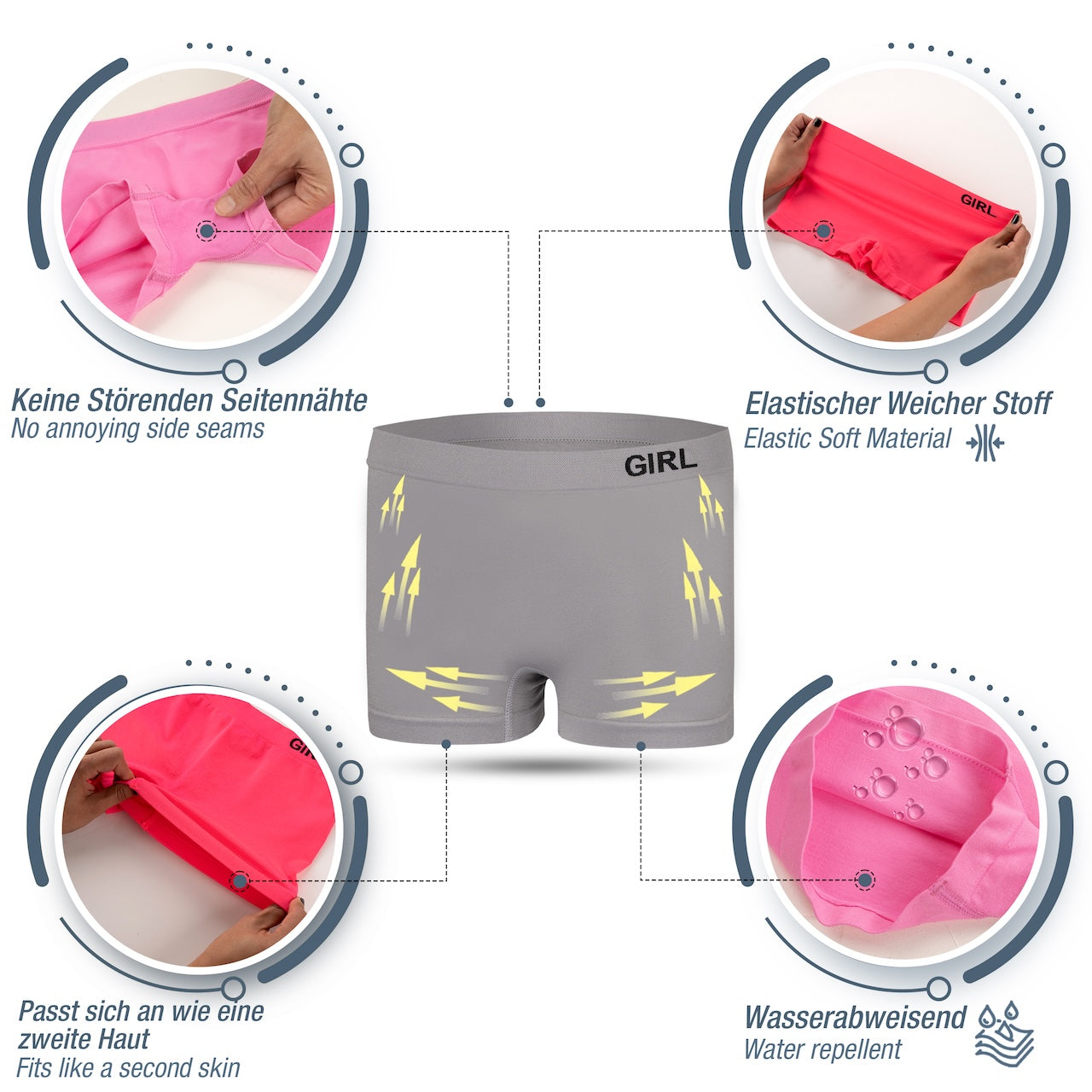 10er Set Mädchen Pantys Boxershorts - Basics
