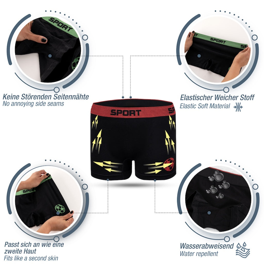 10er Set Jungen Boxershorts - Fussball - Bunt