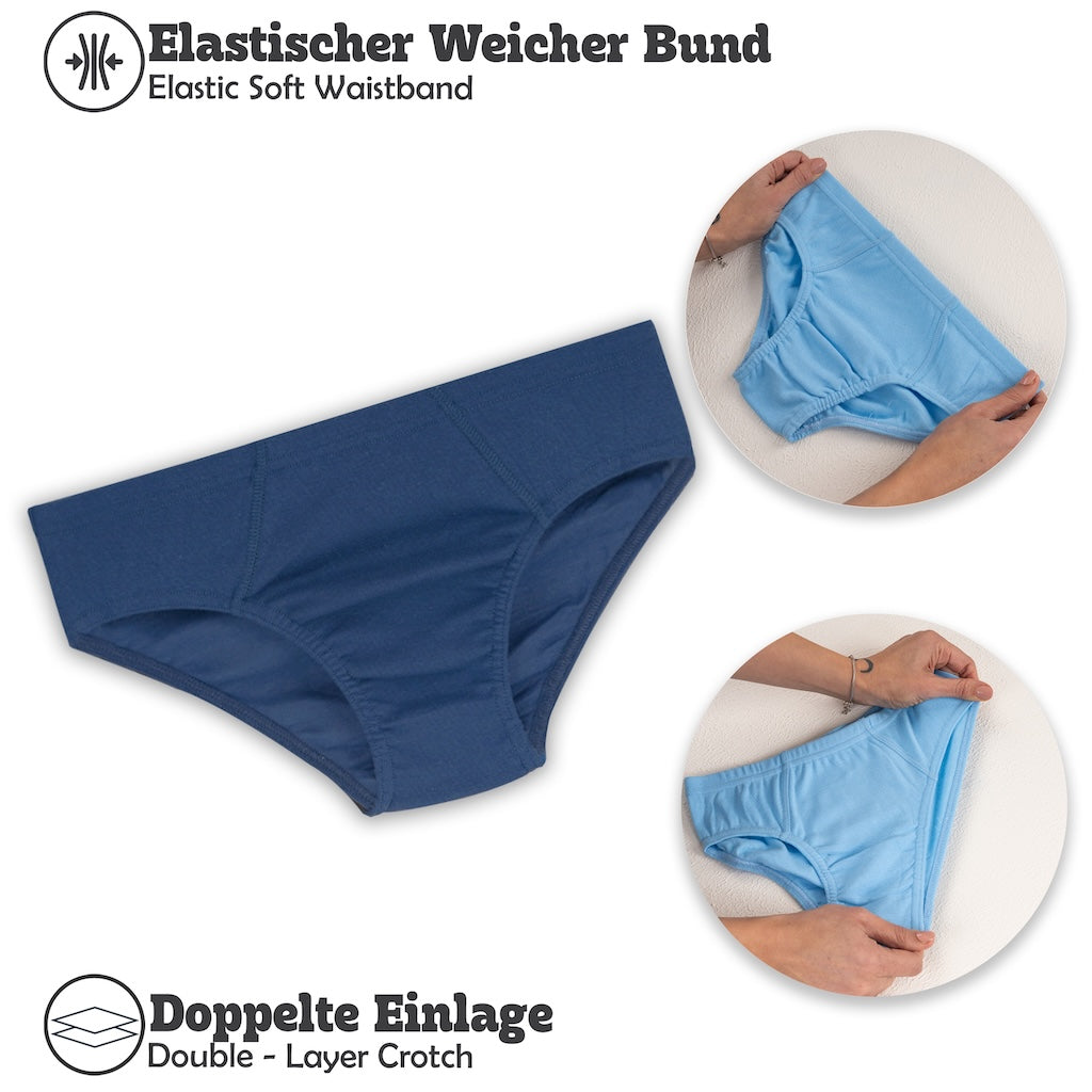 10er Set Jungen Slips 100% Baumwolle - Basics - Bunt