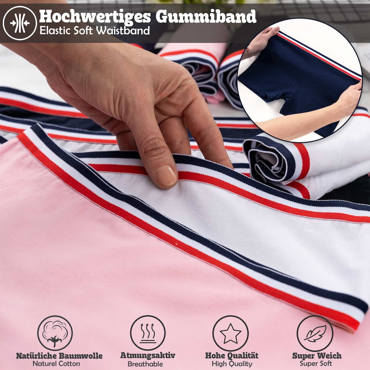 10er Set Pantys Boxershorts - Streifen