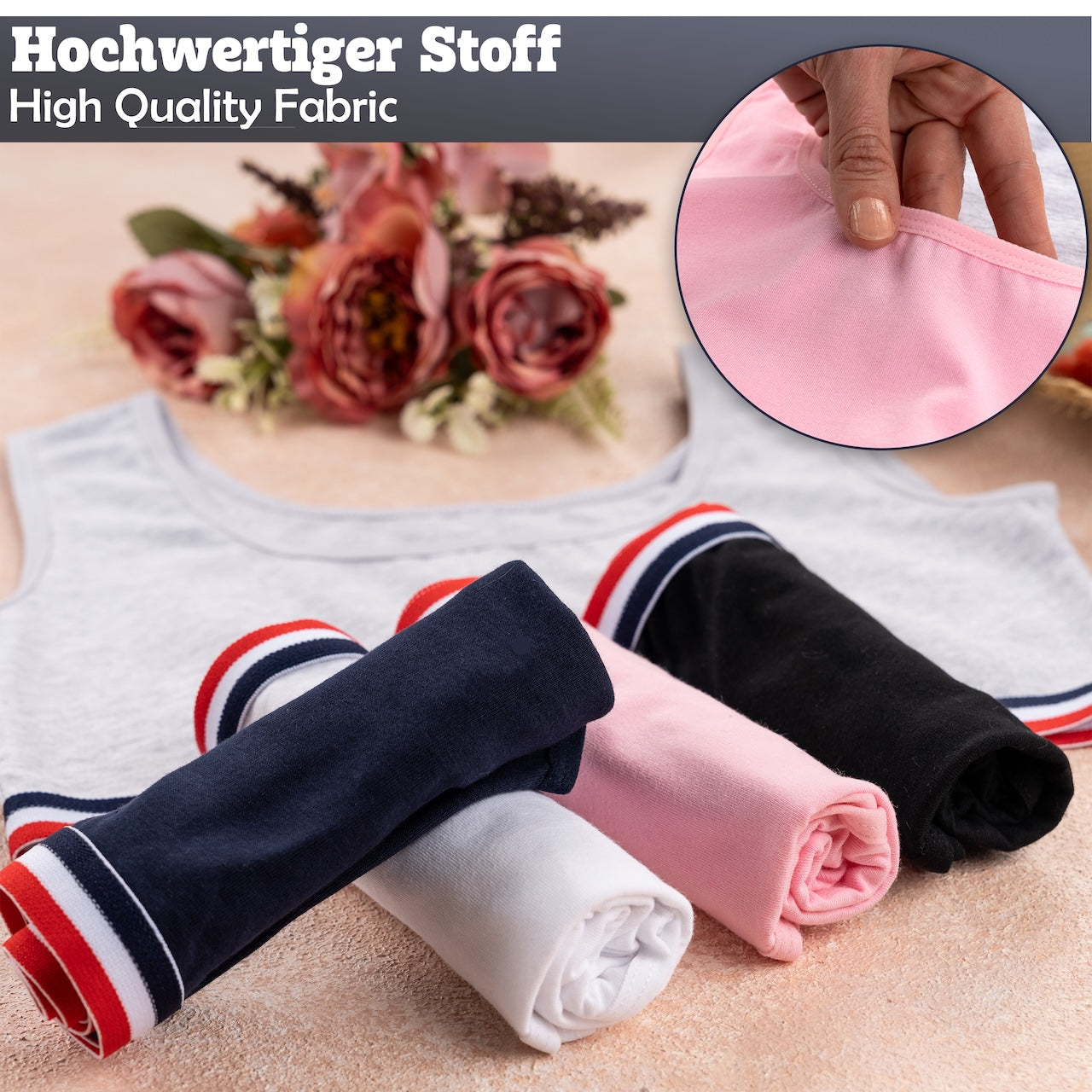 5er Set Mädchen Bustier - Streifen - Bunt
