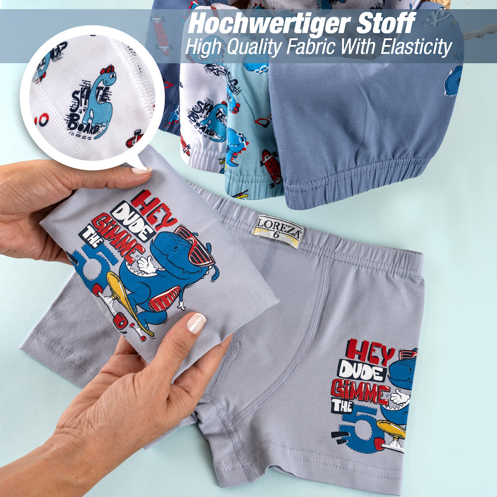 10er Set Jungen Boxershorts - Dino- Bunt