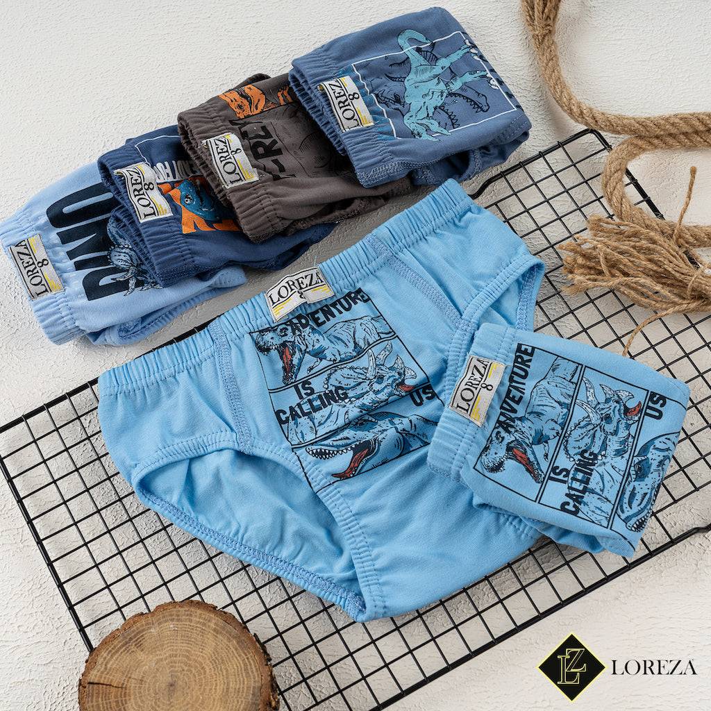 10er Set Jungen Baumwolle Slips- T-Rex - Bunt