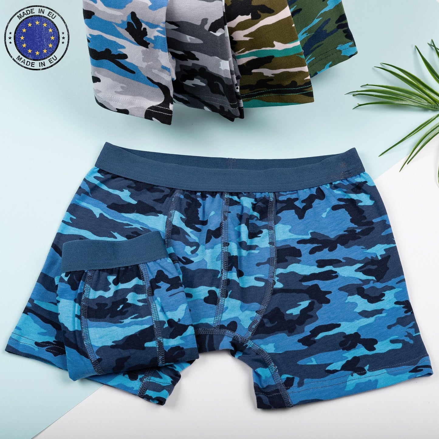 10er Set Jungen Boxershorts - Camouflage - Bunt