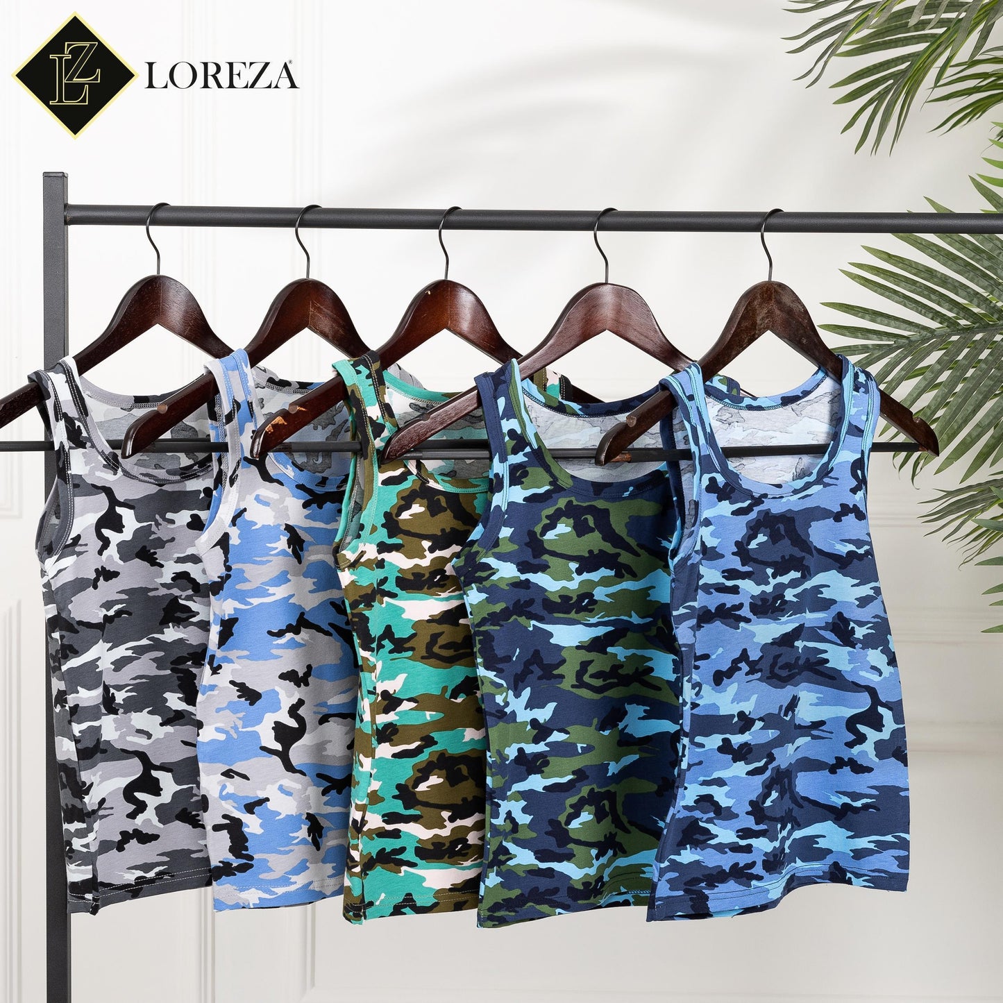 5er Set Jungen Unterhemden - Camouflage - Bunt