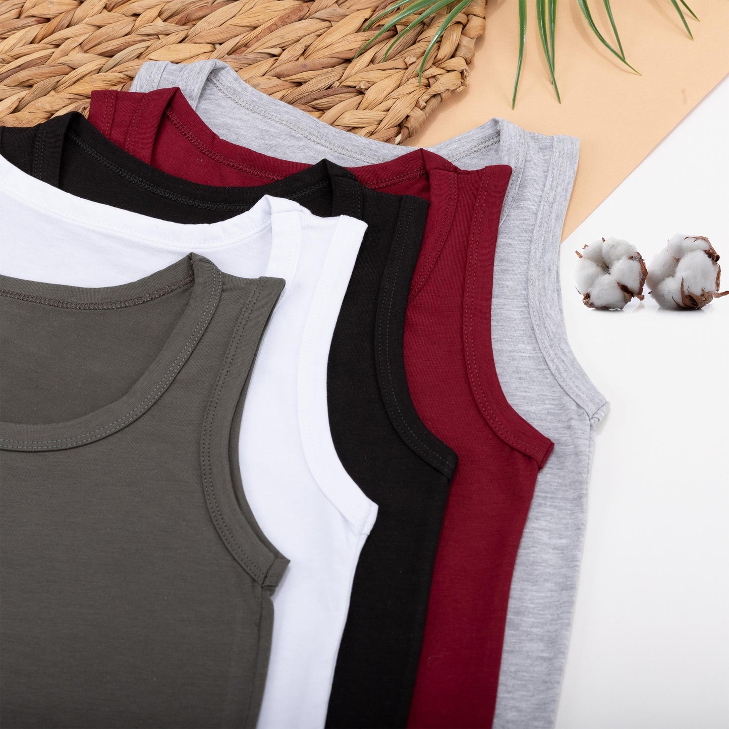 5er Set Jungen Unterhemden - Basics - Bunt