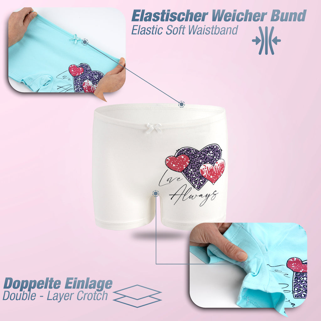 10 Mädchen Pantys Baumwolle - Herz