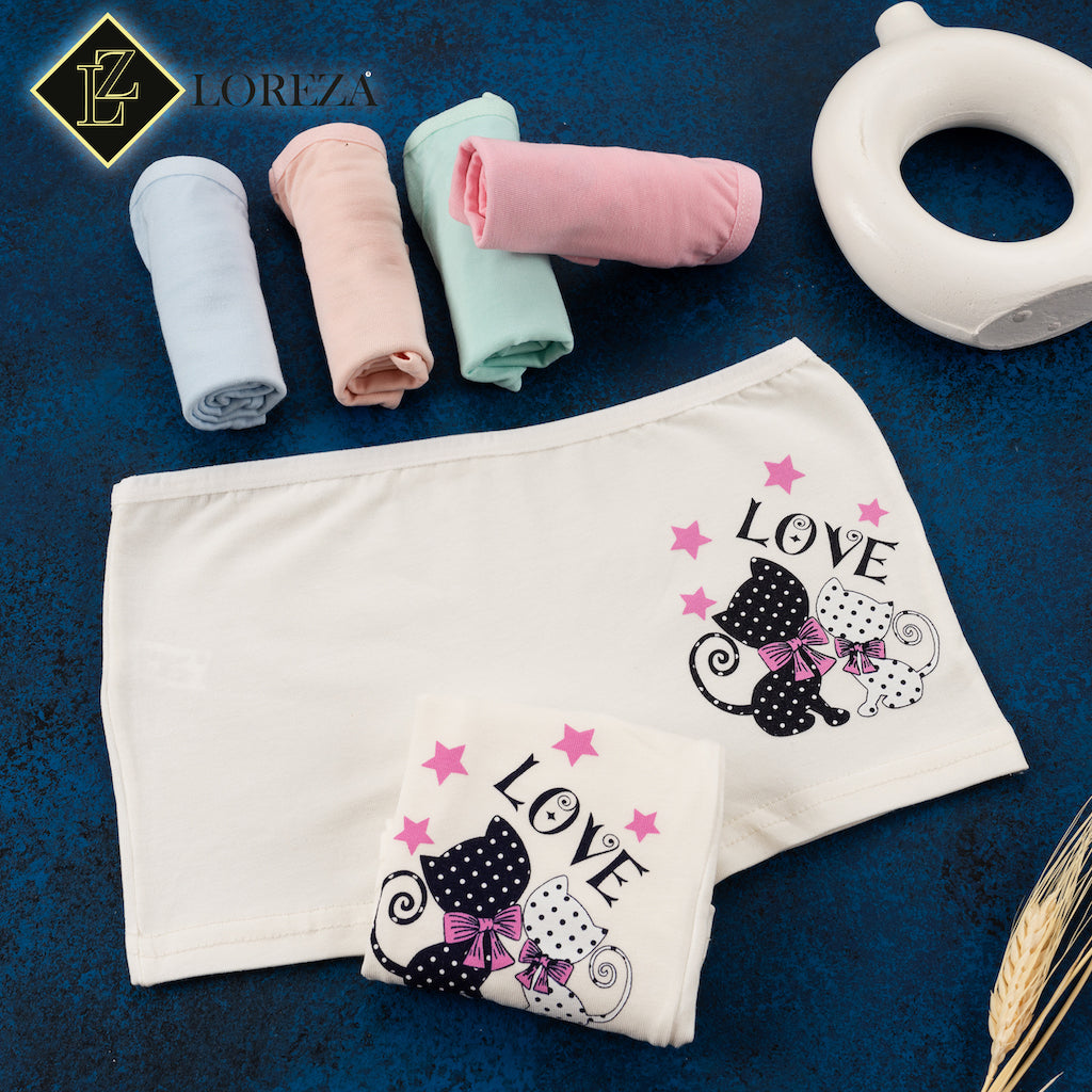 10er Set Mädchen Pantys - Katze - Mehrfarbig