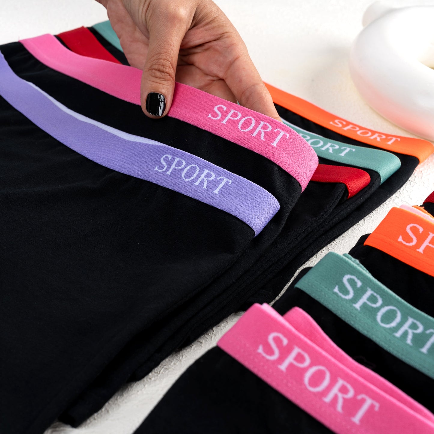 10er Set Mädchen Pantys Boxershorts - Sport - Schwarz