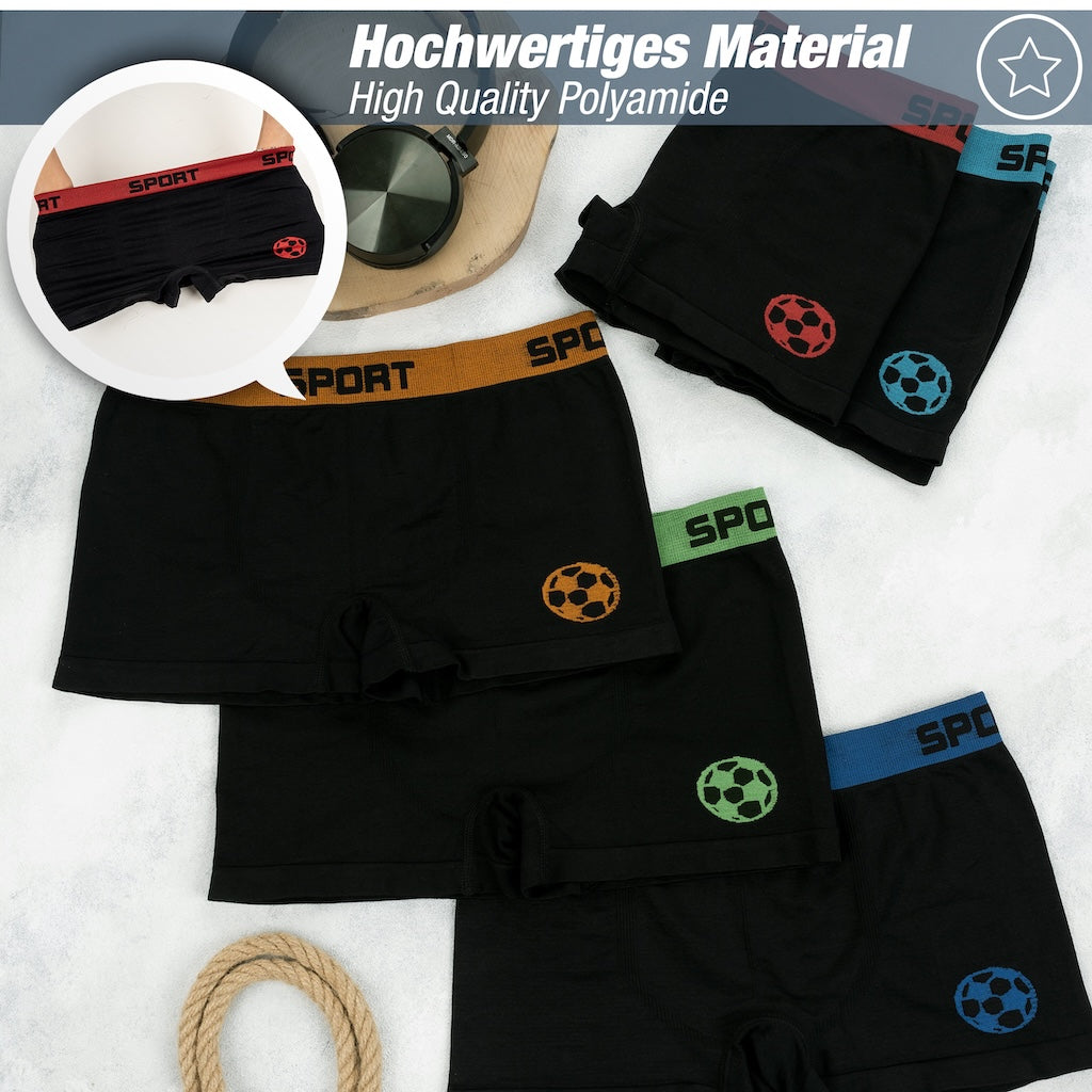 10er Set Jungen Boxershorts - Fussball - Bunt