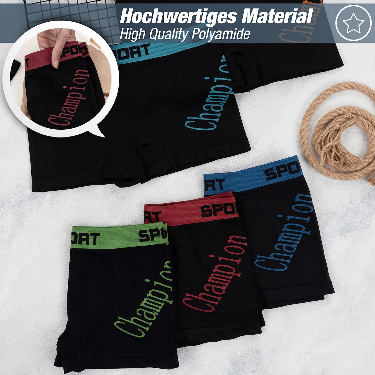 10er Set Jungen Boxershorts - Champion - Bunt