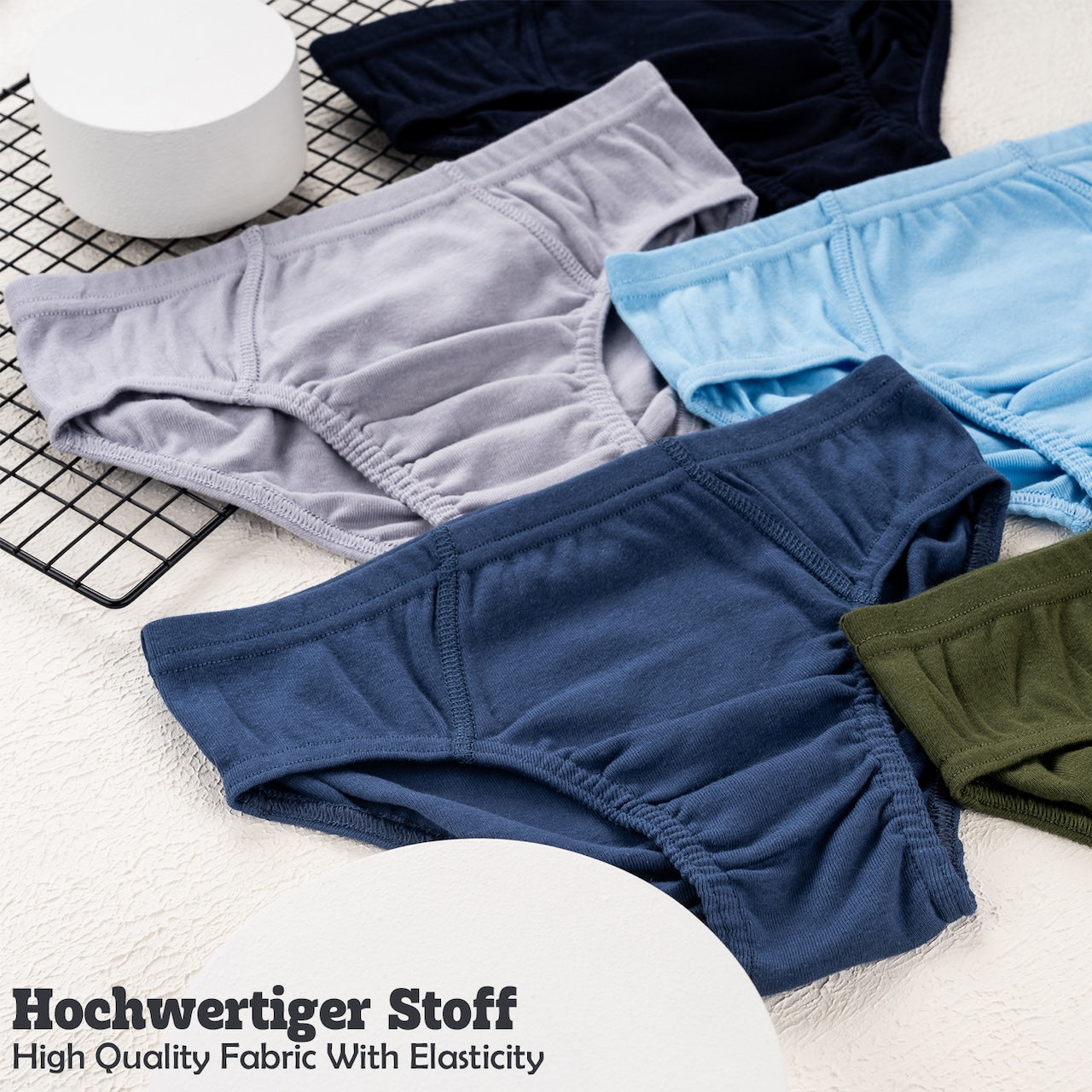10er Set Jungen Slips 100% Baumwolle - Basics - Bunt