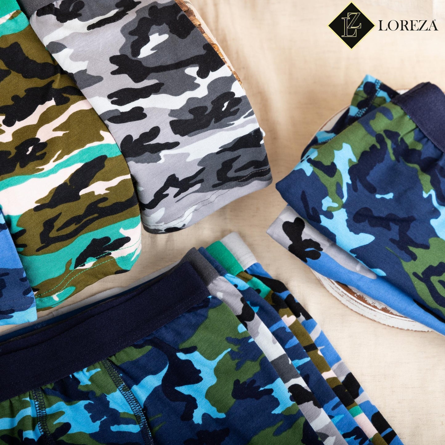 10er Set Jungen Boxershorts - Camouflage - Bunt