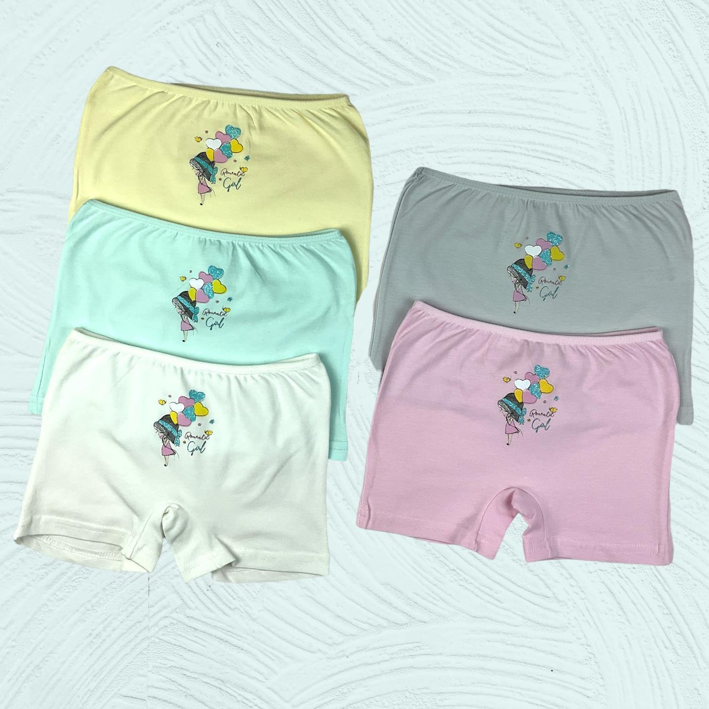 5er Set Mädchen Pantys - Herz - Bunt