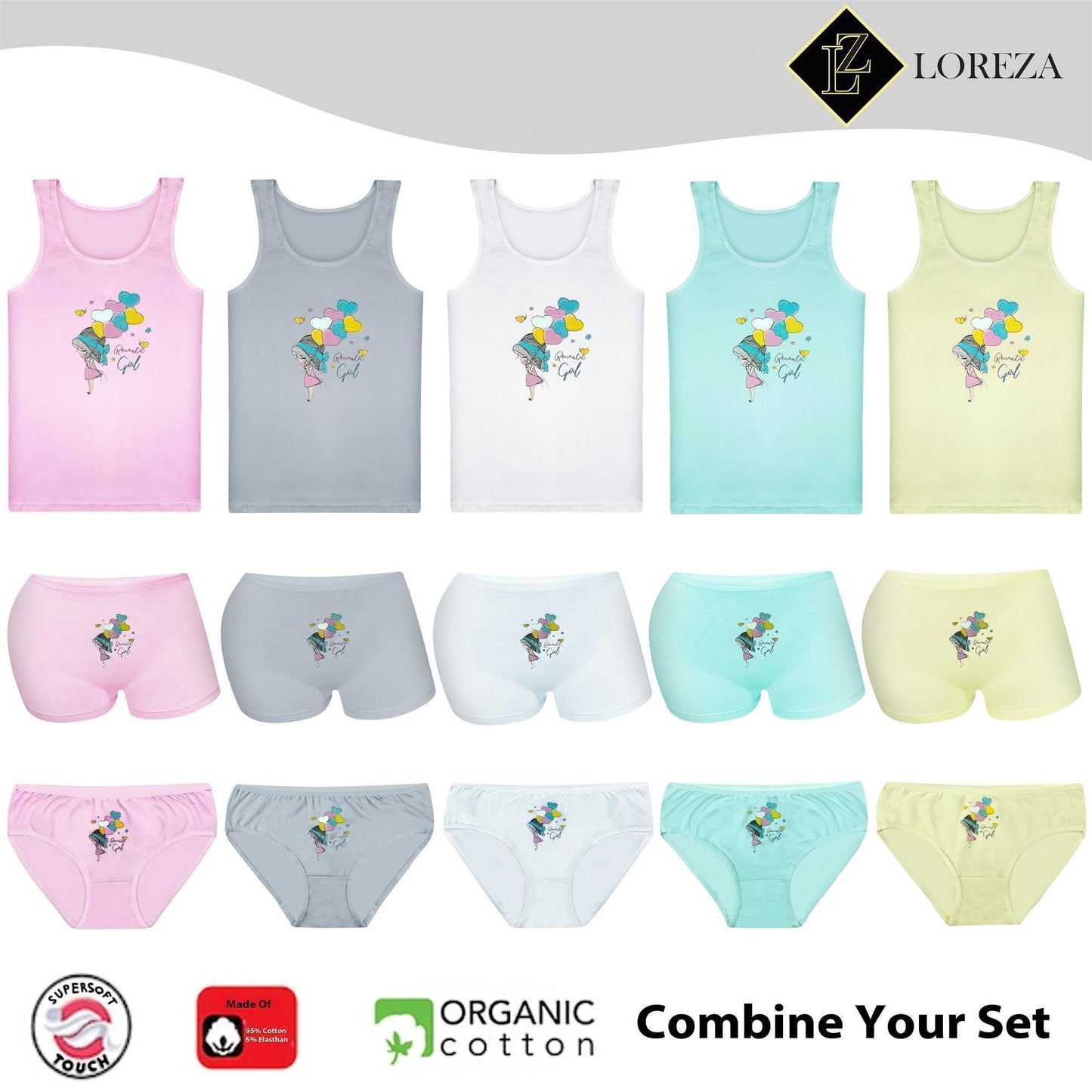 10er Set Mädchen Slips - Herz - Bunt