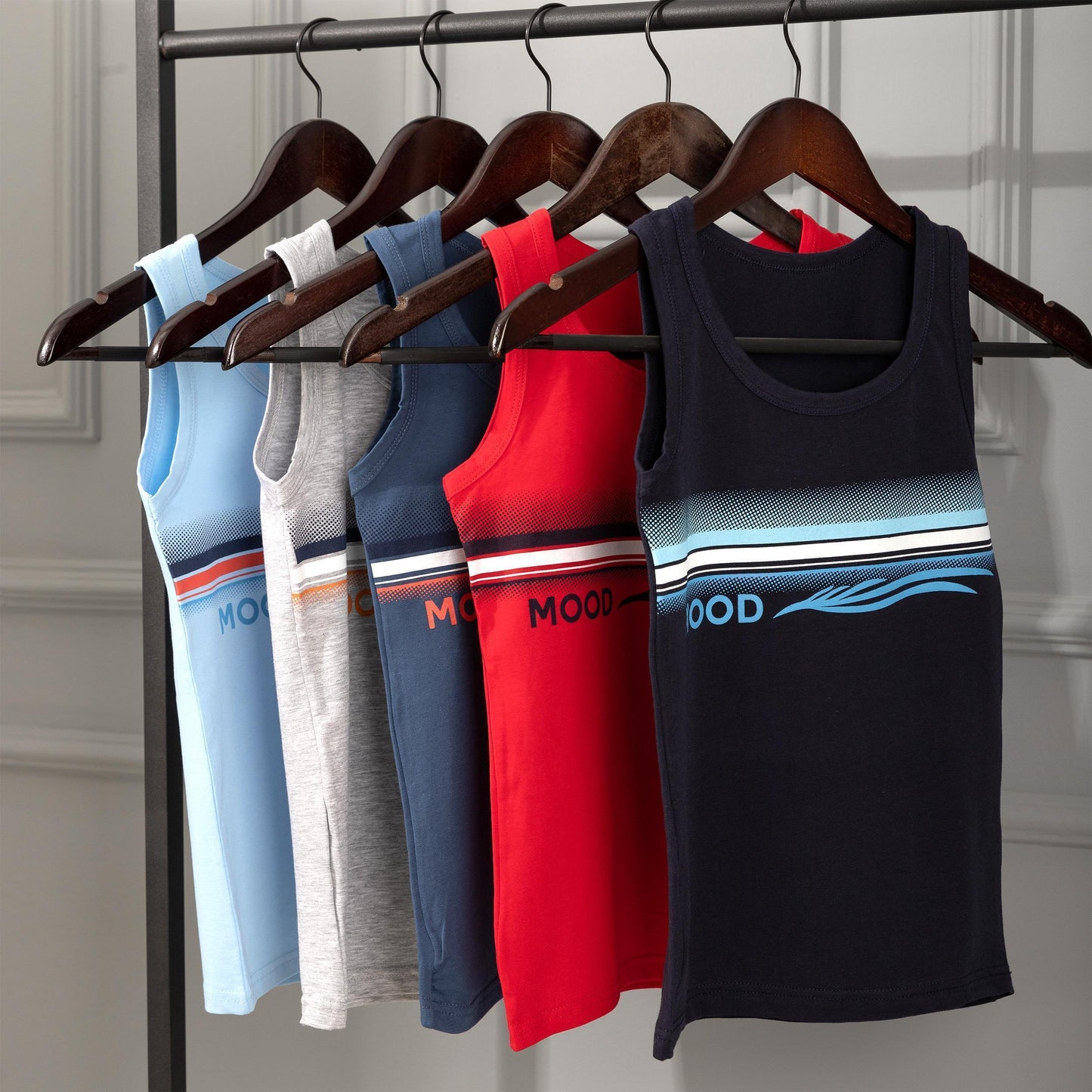 5er Set Jungen Unterhemden - Mood - Bunt