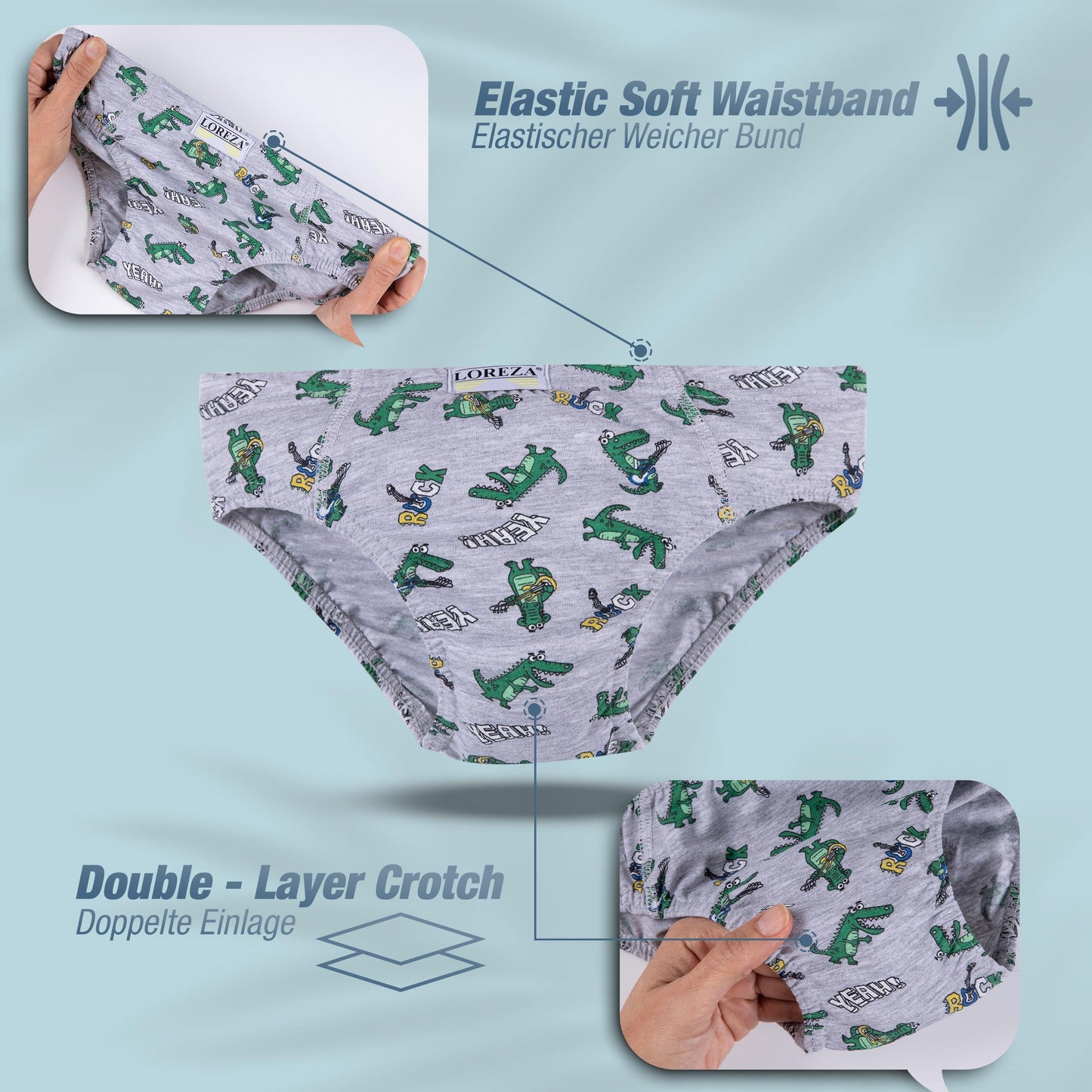 10er Set Jungen Slips - Dinosaurier - Bunt
