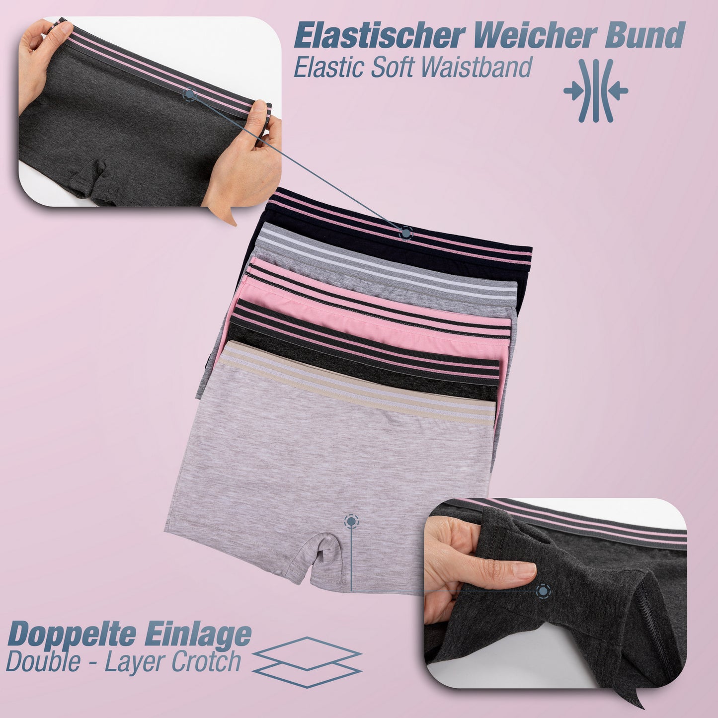10er Set Pantys Boxershorts - Streifen