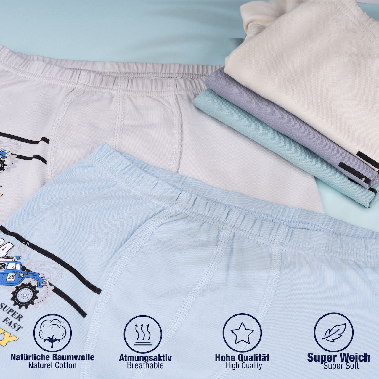 10er Set Jungen Boxershorts - Rallye - Bunt