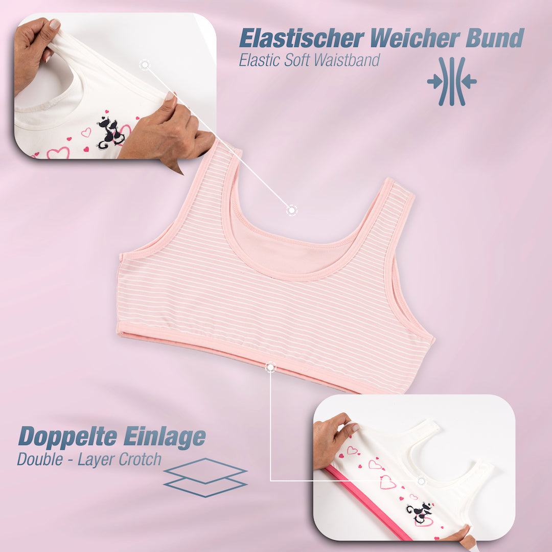 5er Set Mädchen Bustier BH - Mix - Bunt