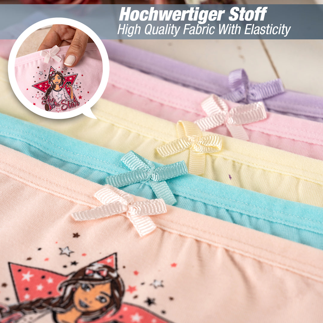 10er Set Mädchen Slips - Sterne - Bunt
